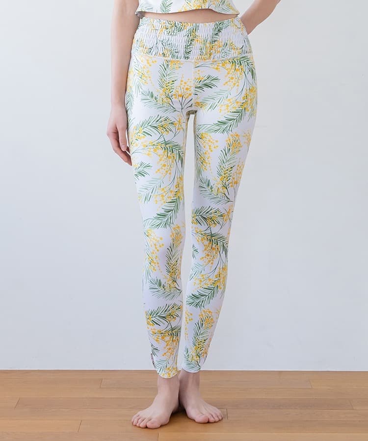 【SUKALA】 スプリングフラワーシャーリングレギンス　ミモザ Mサイズ