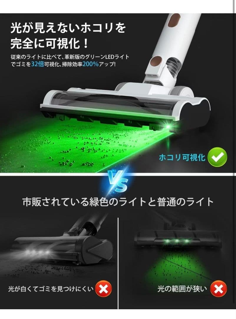 掃除機 コードレス a 【2026革新版登場!驚きの軽さ!業界初のグリーン