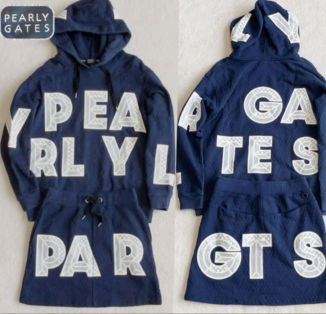 パーリーゲイツ　近年　セットアップ　 ダイヤモンド ダイヤ柄　パーカー　スカート