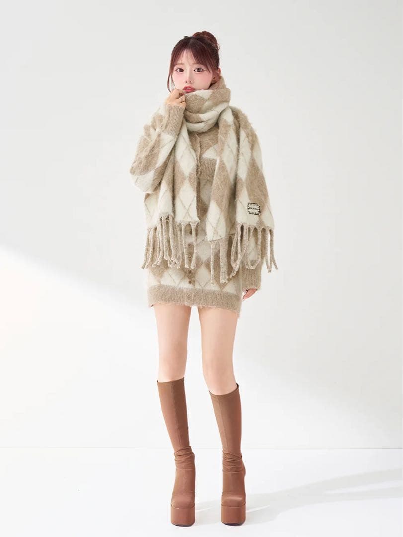 アーガイルニットアンサンブル