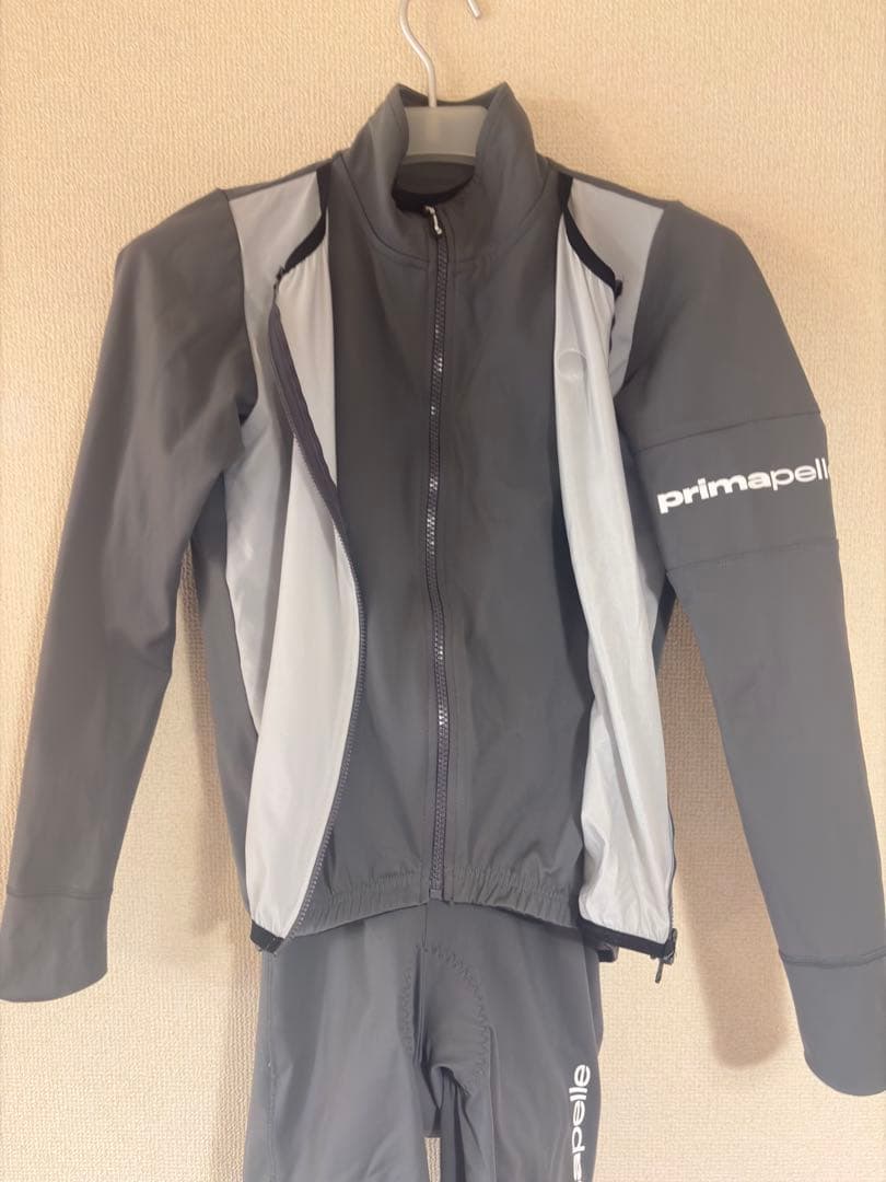 pissei ピセイ長袖ジャージビブタイツ グレーセット