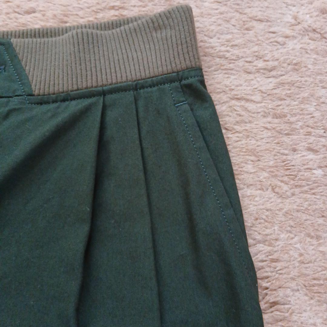 ミナペルホネン ノルミッコ ダークグリーン カーゴパンツ ウエストゴム 38