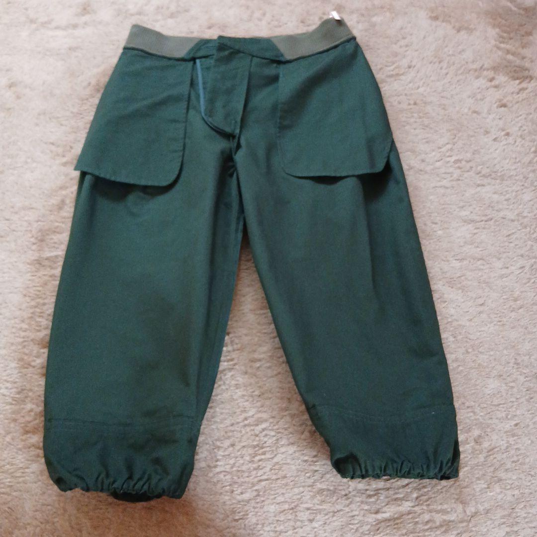 ミナペルホネン ノルミッコ ダークグリーン カーゴパンツ ウエストゴム 38