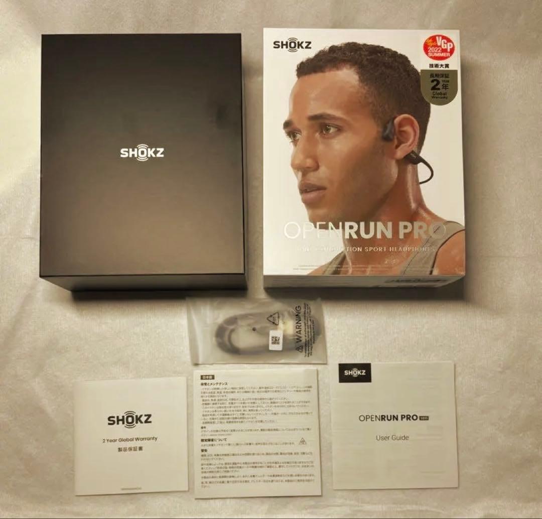 骨伝導イヤホン OpenRun Pro ブラック 充電ケーブル２本 アダプタ付き