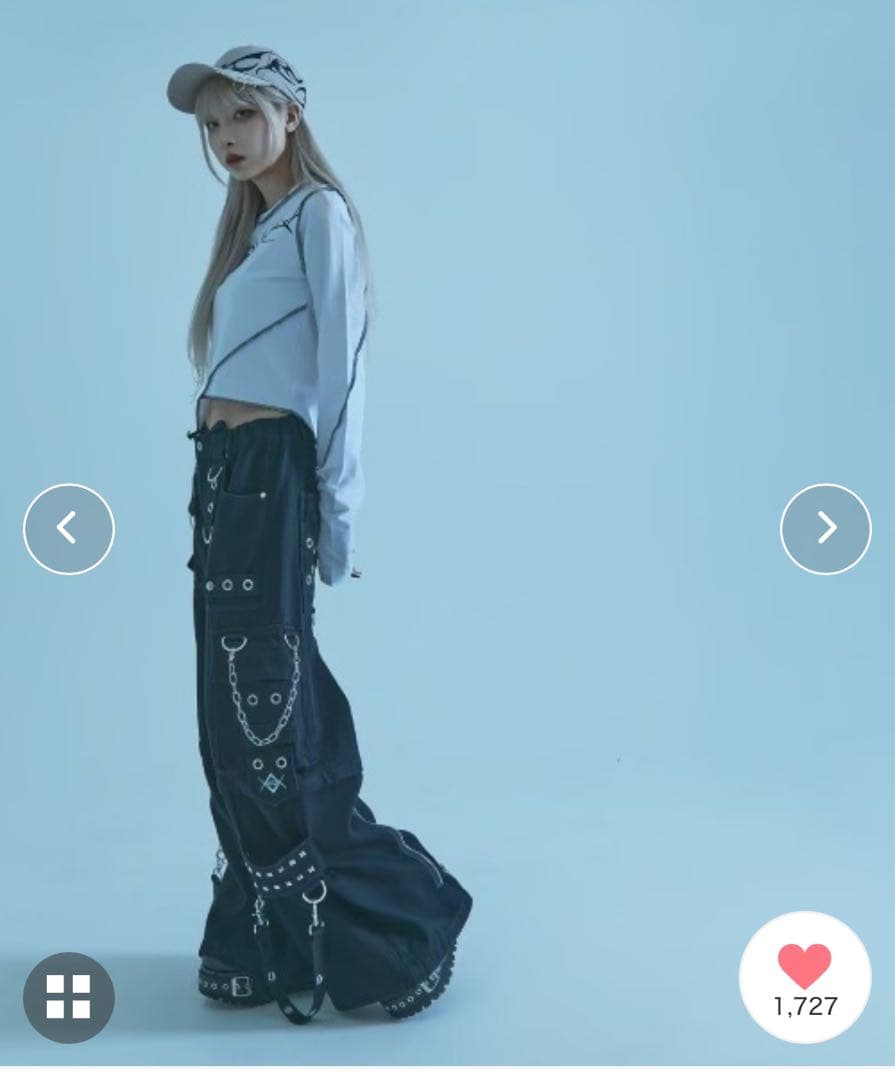 ま*ん様 REFLEM/レフレム 2WAYワイドデニムカーゴパンツ 地雷系 グラ