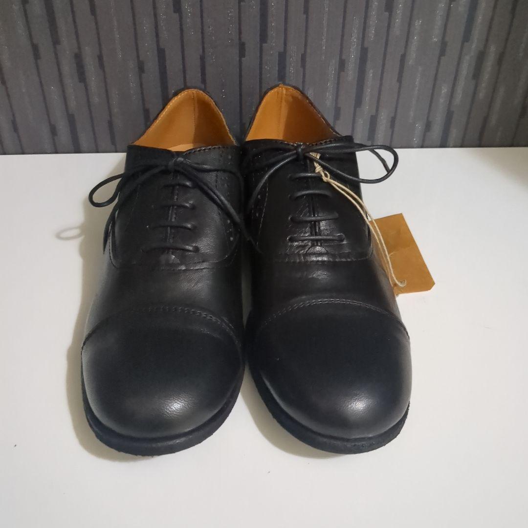 スペース クラフト sc112ブラック ホースヌメ革レースアップシューズ