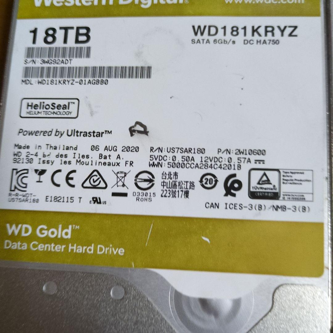 内蔵型ハードディスクドライブ Weston Digital18TBx3