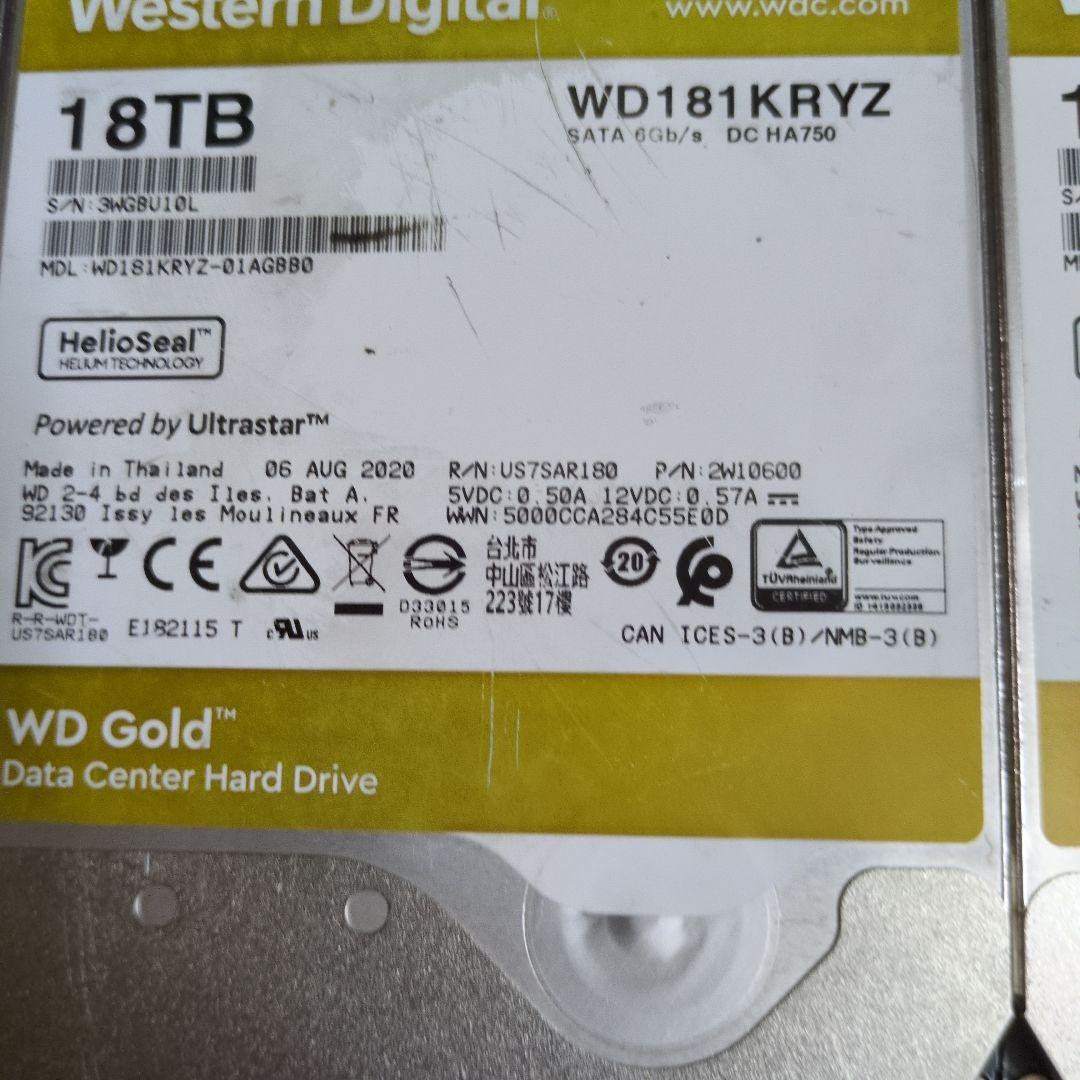 内蔵型ハードディスクドライブ Weston Digital18TBx3