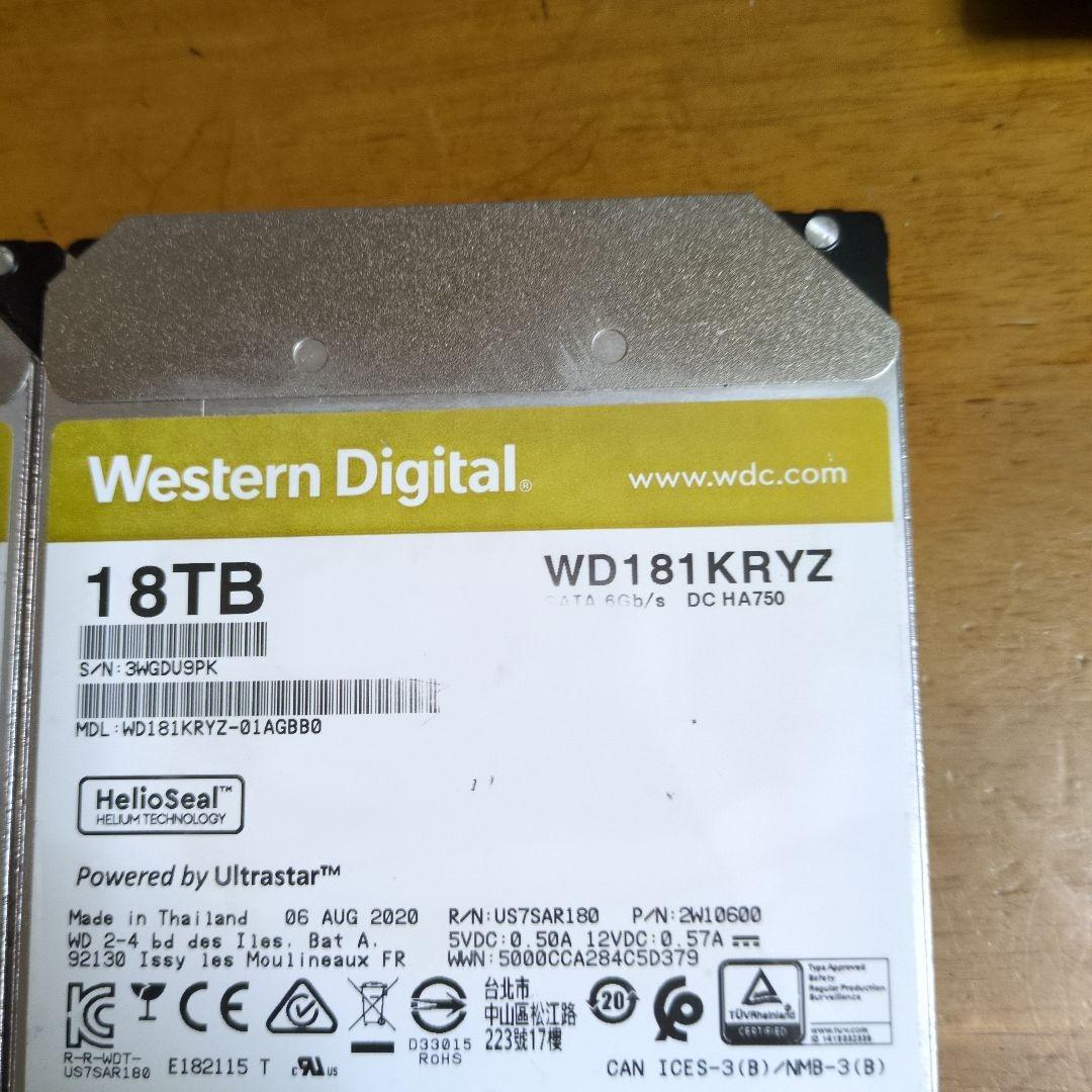 内蔵型ハードディスクドライブ Weston Digital18TBx3