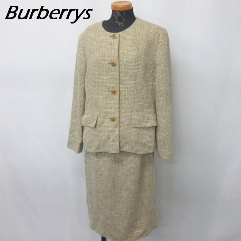 OS5497■Burberrys/バーバリーズ■ノーカラーツイードセットアップ