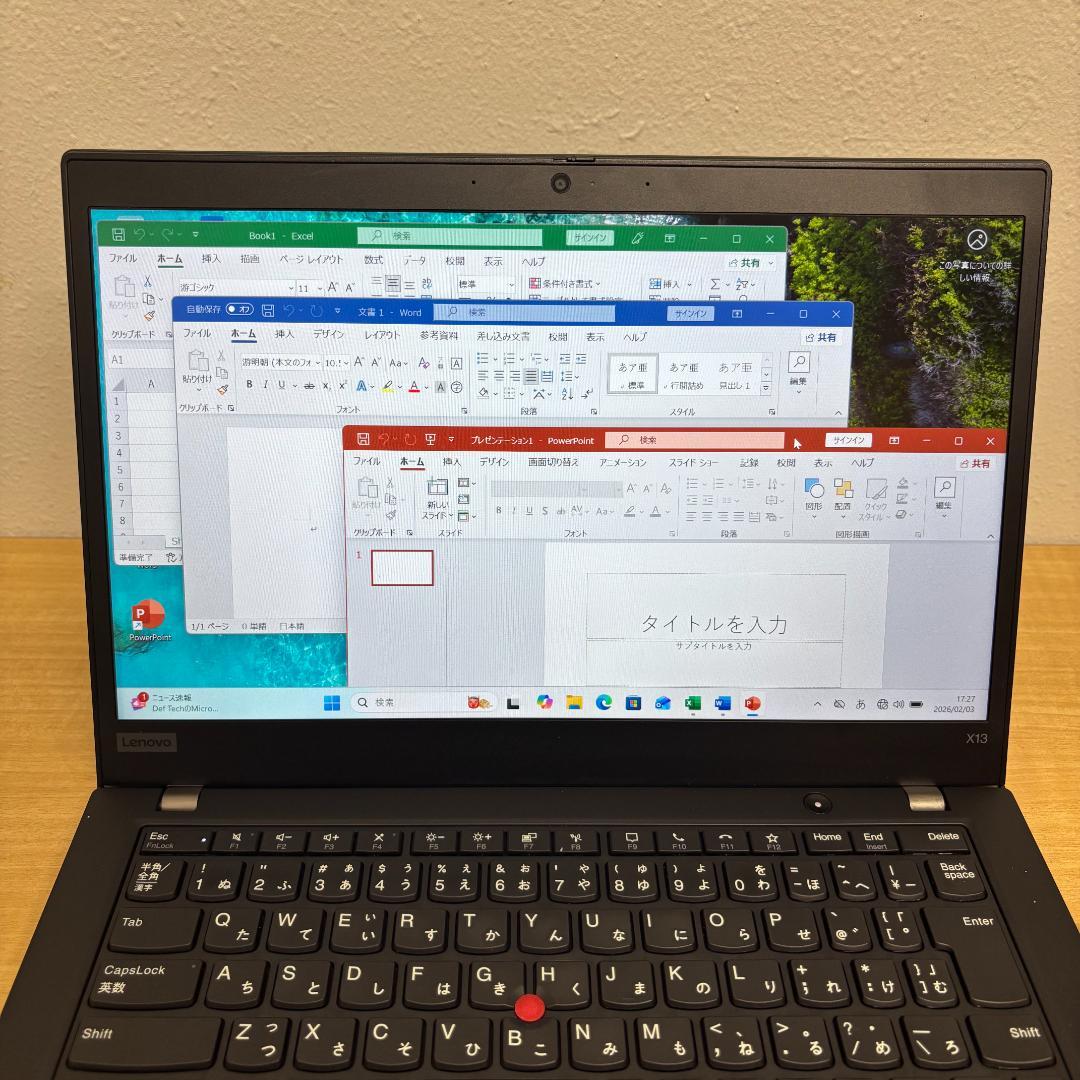 ①快適動作 ThinkPadX13 Gen1 Ryzen5 8GB 256GB