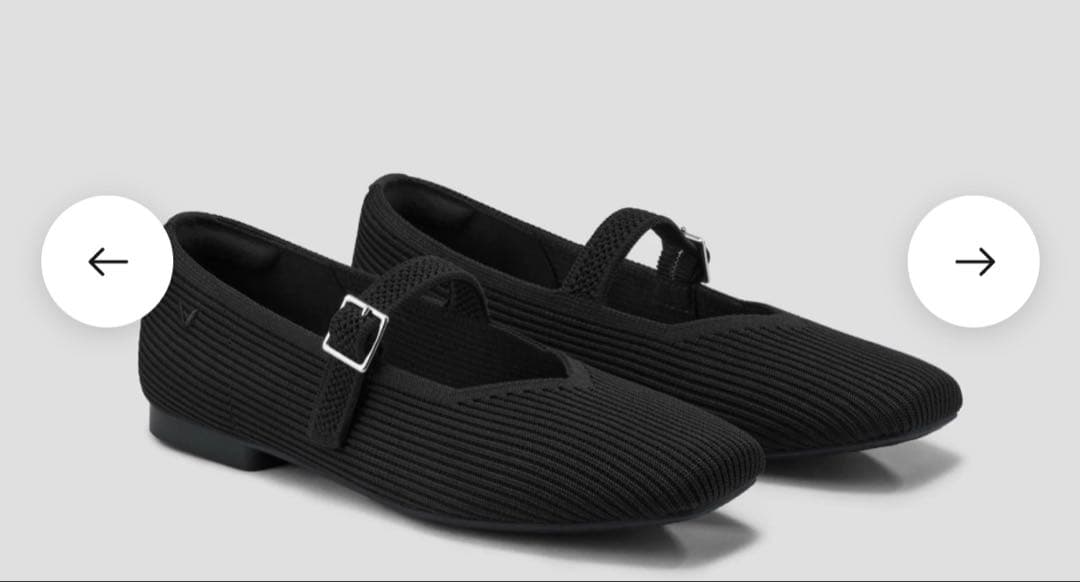 VIVAIA ブラック メッシュ フラットシューズ 38.5