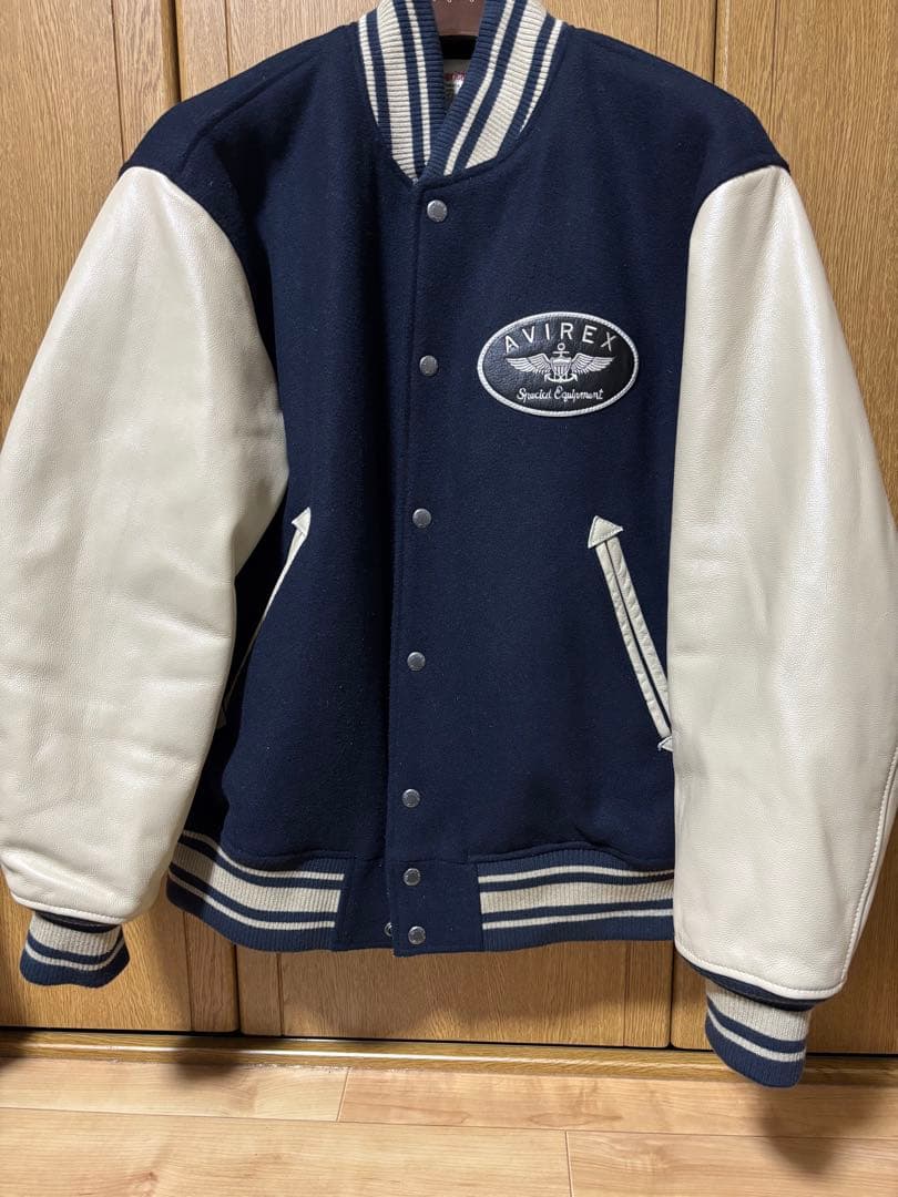 AVIREX スタジャン ネイビー/ホワイト