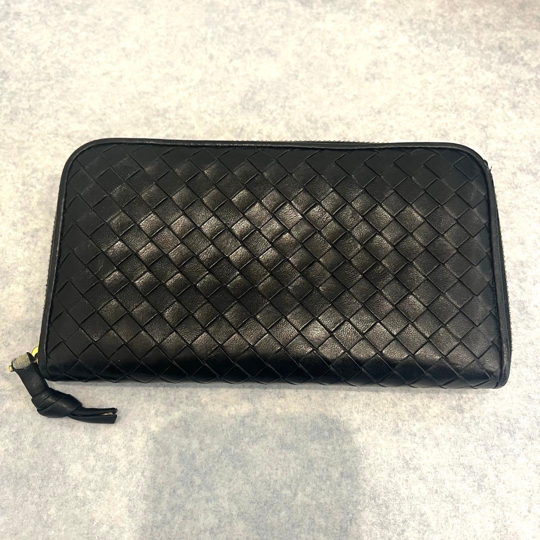 BottegaVeneta ボッテガヴェネタ　長財布　ブラック　イントレチャート
