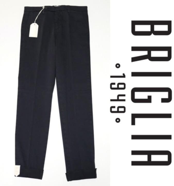 新品訳【ブリリア 1949】ERCOLANO ノープリーツパンツ 黒 46