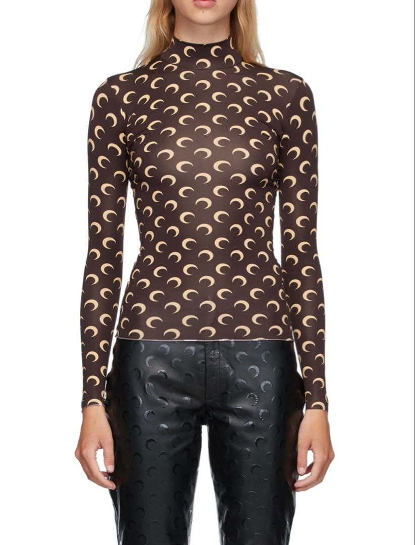 マリーンセル スキントップス ブラウン&ベージュ サイズS