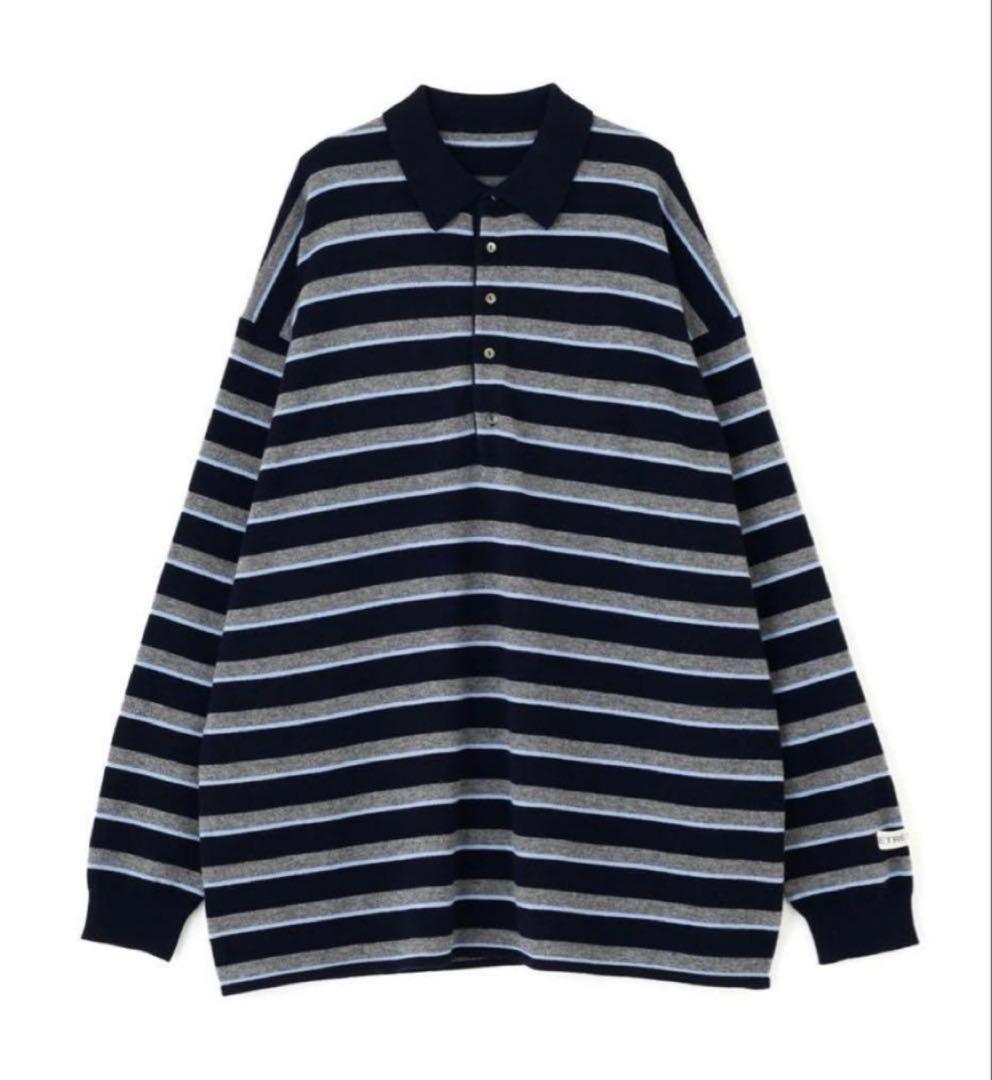 ETRETOKYO マルチボーダーニットポロ NAVY