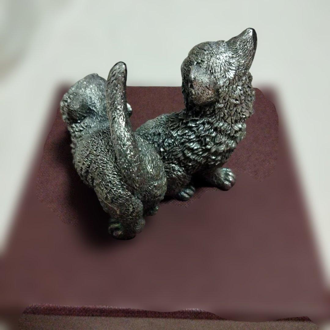 特別価格!Comyns ピューター猫の置物 マレーシア製(2体合わせ)