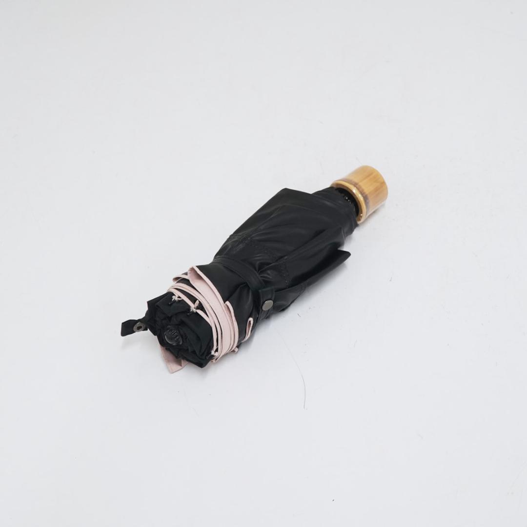 完全遮光 日傘 芦屋ロサブラン USED美品 3段 ブラック×ピンク UV 遮熱