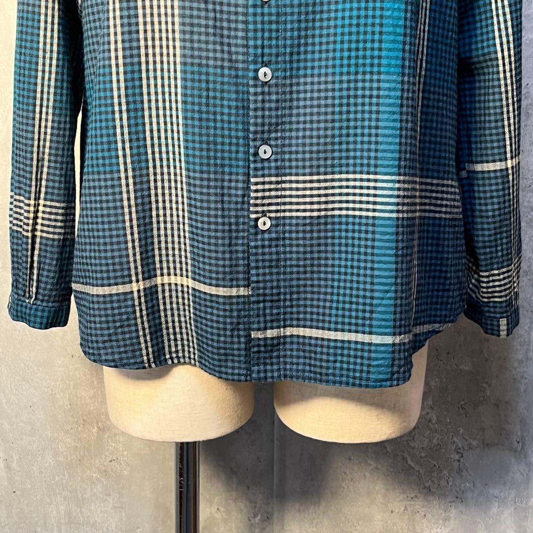 パラスパレス 好配色チェック柄 バンドカラーシャツ 2025SS 近年モデル