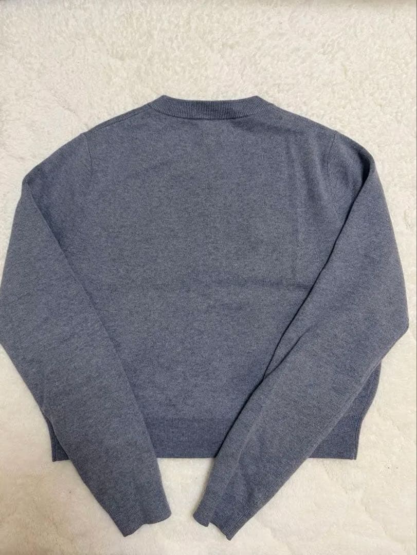 CABaN コットンカシミヤ クルーネックカーディガン　ライトグレー　XS