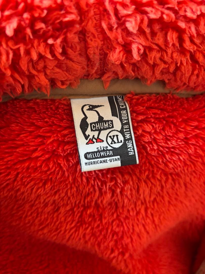 CHUMS フリースパーカー XL レッド