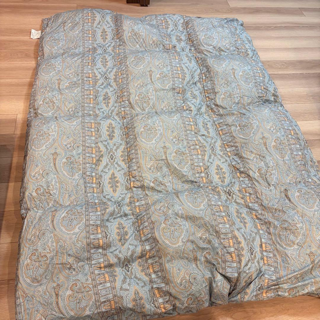 【日本製】羽毛布団　シングル　ホワイトグース93% ペイズリー柄　SL