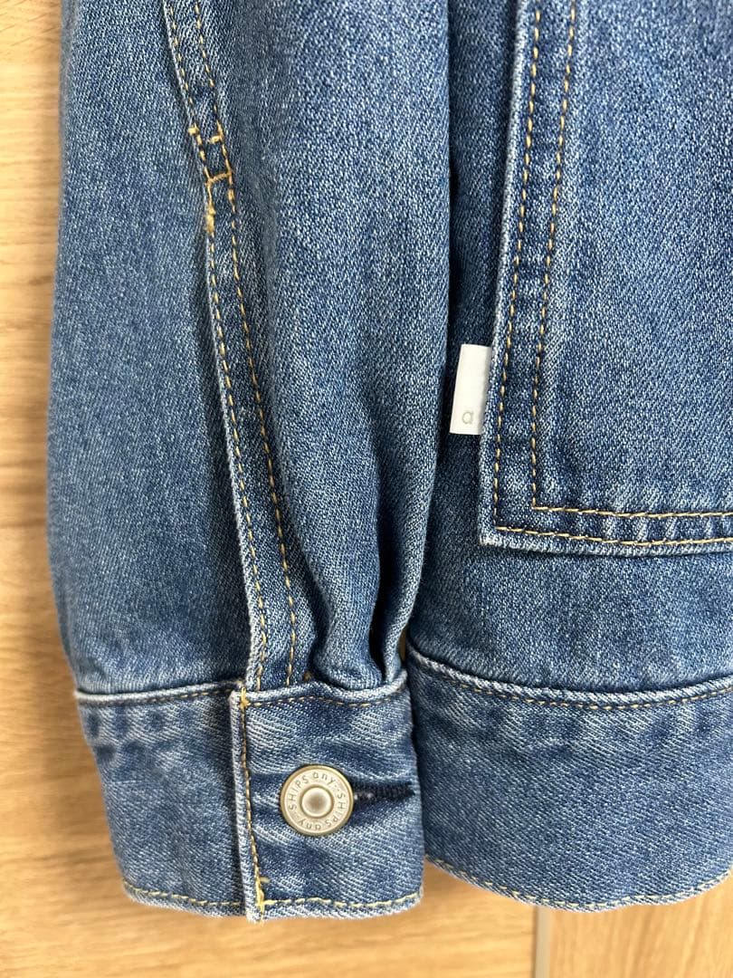 月曜まで値下げ　SHIPS ノーカラーデニムブルゾン　デニムジャケット　シップス