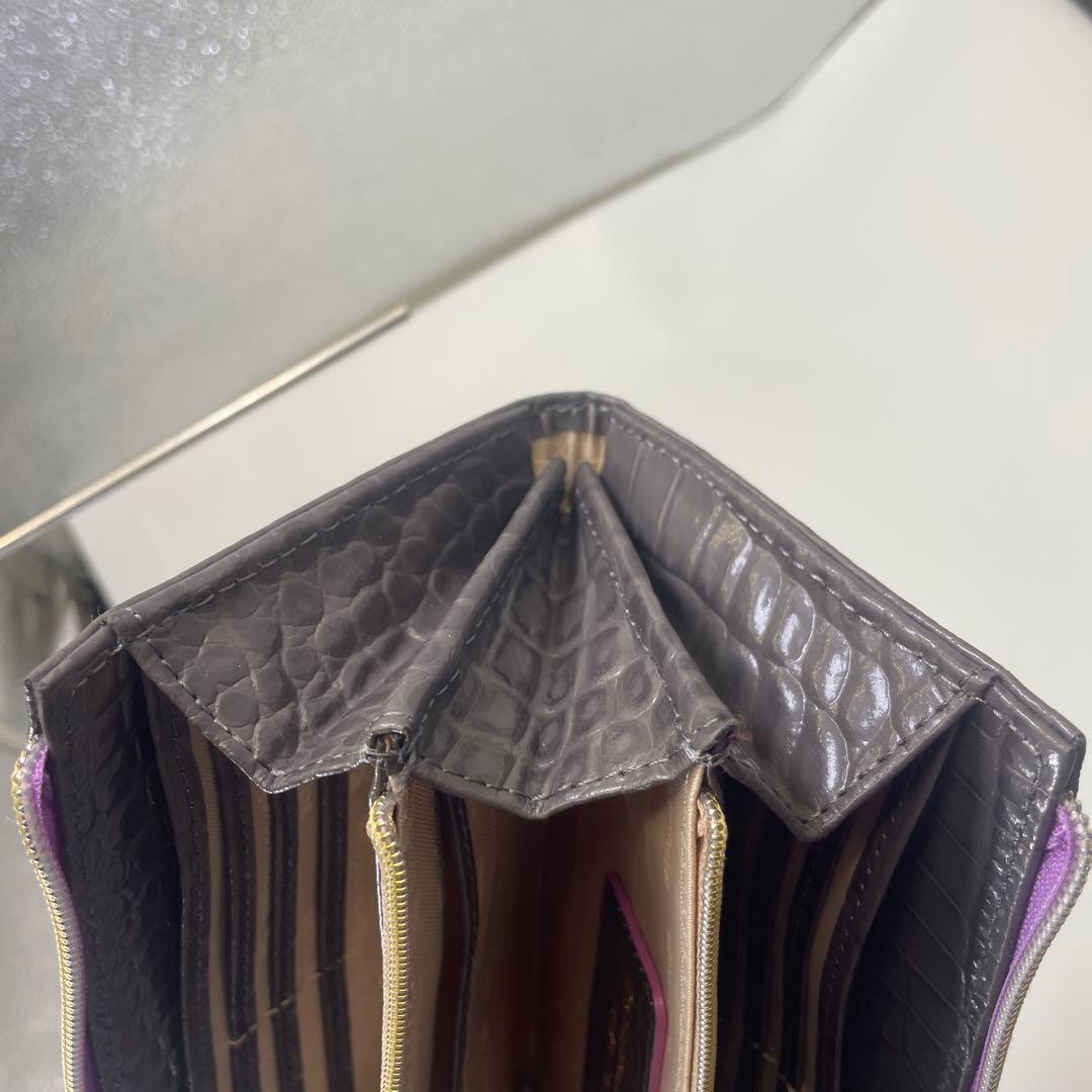 モーダプリンチペ　L字ファスナー　クロコ型押し　長財布　ロングウォレット