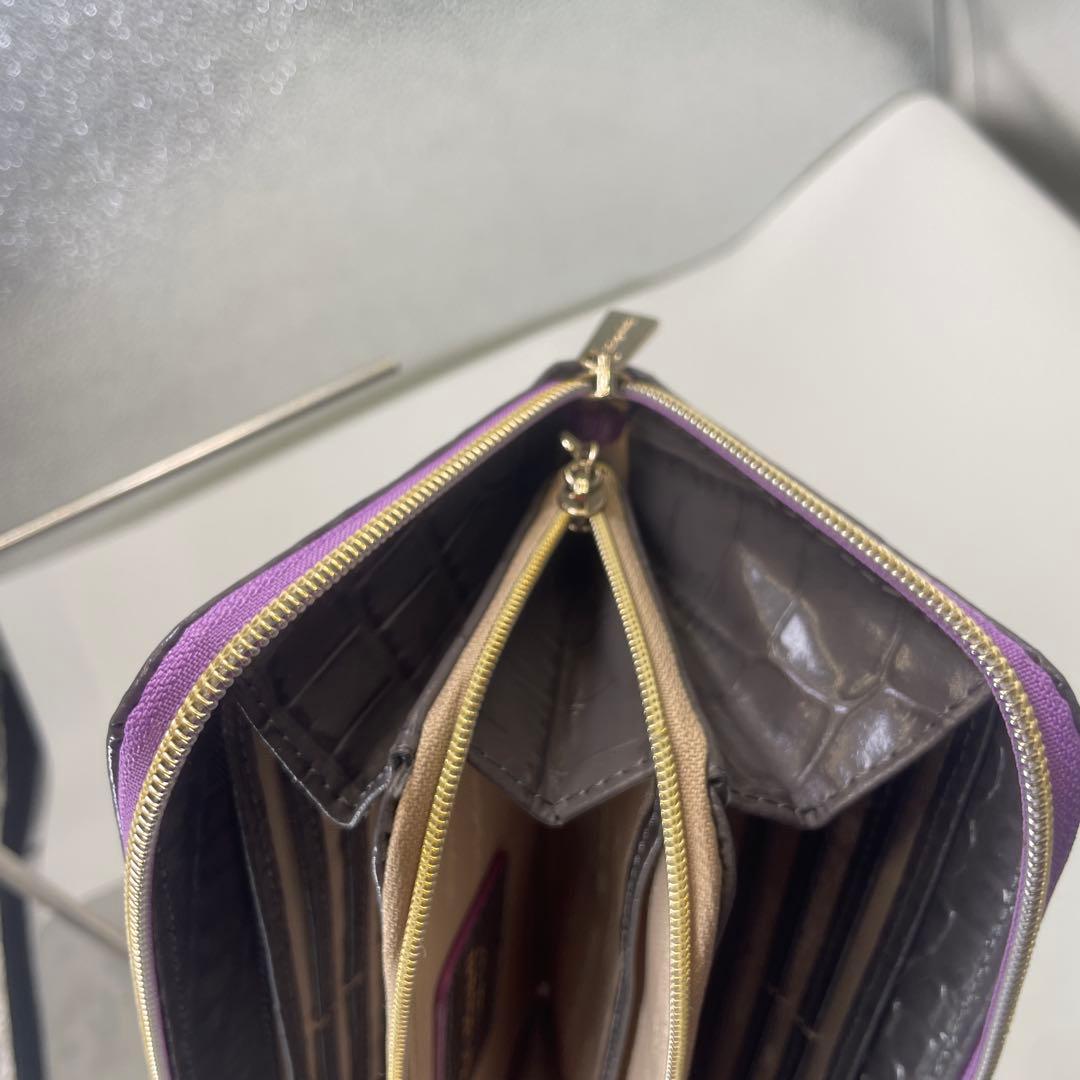 モーダプリンチペ　L字ファスナー　クロコ型押し　長財布　ロングウォレット