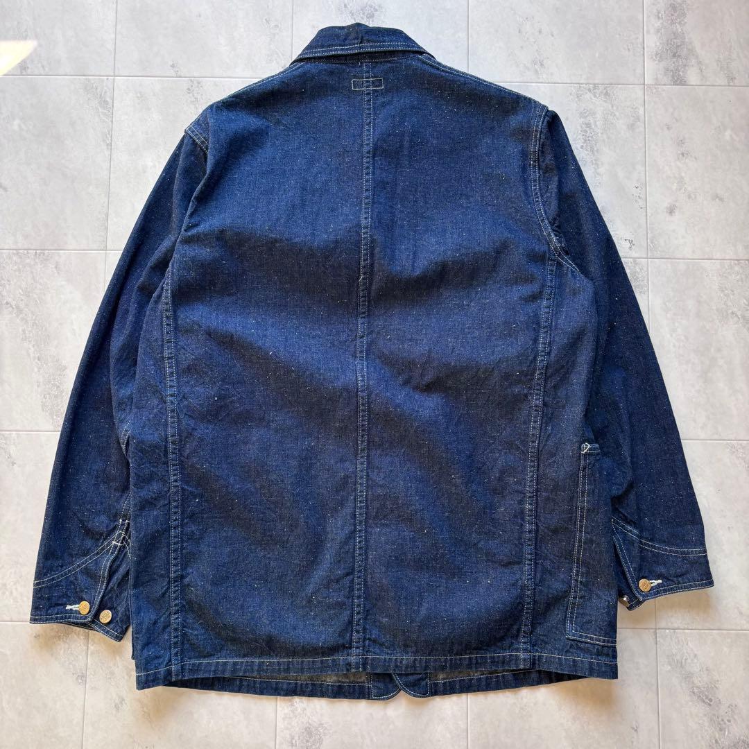 【美品】濃紺 シュガーケーン インディゴデニムカバーオール ネップ 38 M品番