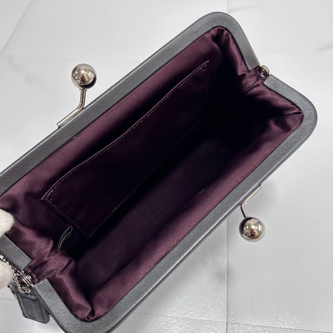 ◎美品◎ COACH スパンコール kisslock パーティバッグ シルバー