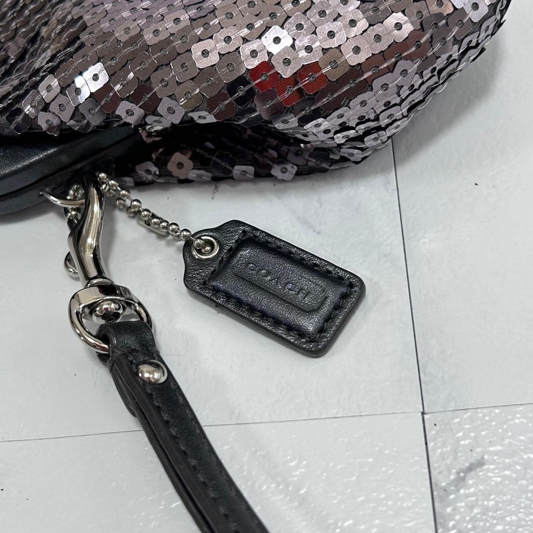 ◎美品◎ COACH スパンコール kisslock パーティバッグ シルバー