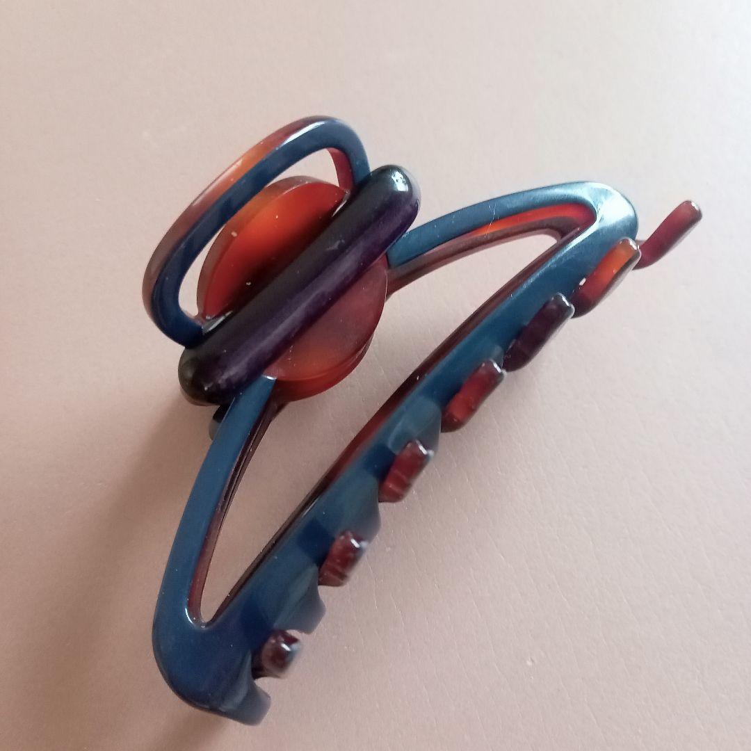 【訳あり希少】アレクサンドルドゥパリ クリップ べっ甲×ネイビー×ダークパープル