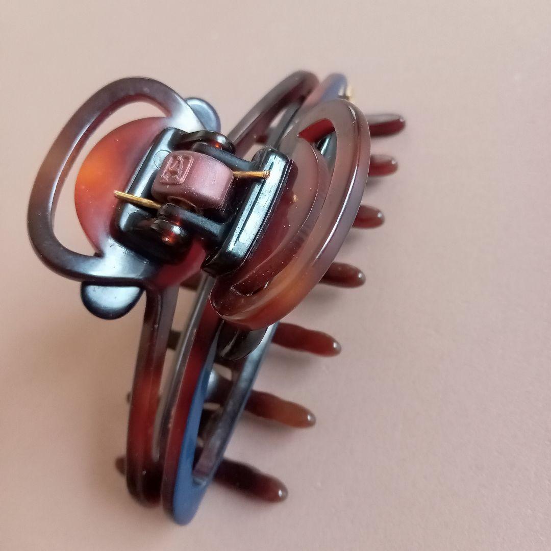 【訳あり希少】アレクサンドルドゥパリ クリップ べっ甲×ネイビー×ダークパープル