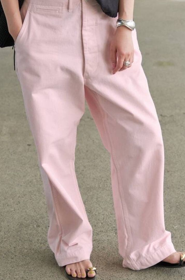 Higuchi×S チノワイドパンツ　ピンク