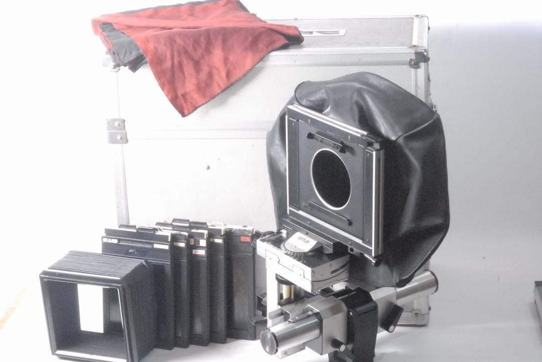 ジナーp 4x5・フィルムホルダー・袋蛇腹・大判カメラ ケース付き良品