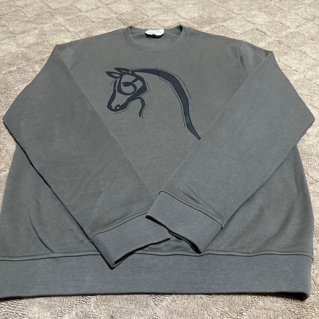 HERMES 馬の頭刺繍 トレーナー Lサイズ