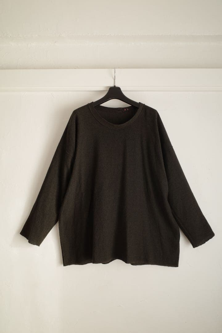 kaval コットン　カシミヤ　カットソー　切りっぱなし