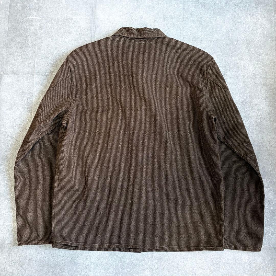 【未使用品】RRL ダブルアールエル ブラウンストライプ カバーオール チョア