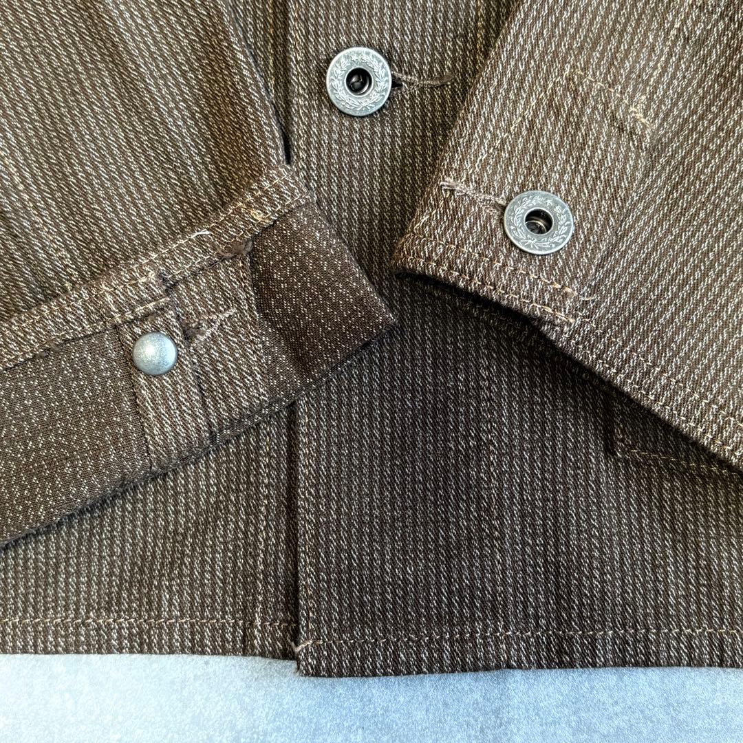 【未使用品】RRL ダブルアールエル ブラウンストライプ カバーオール チョア