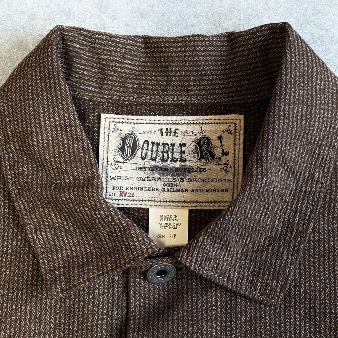 【未使用品】RRL ダブルアールエル ブラウンストライプ カバーオール チョア