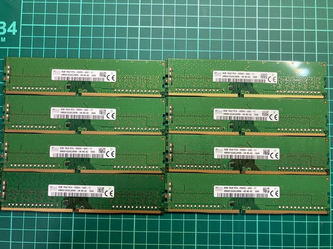SK Hynix PC4-2666V 8GB メモリ 8GB×8