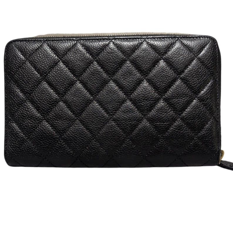 希少❀シャネル レザー 長財布　オーガナイザ　キャビアスキン　マトラッセ　黒