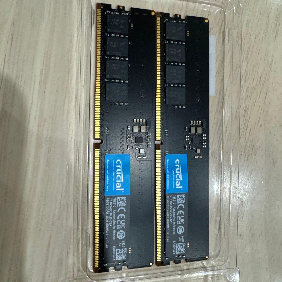 CT16G48C40U5 [DDR5 PC5-38400 16GB] 2枚