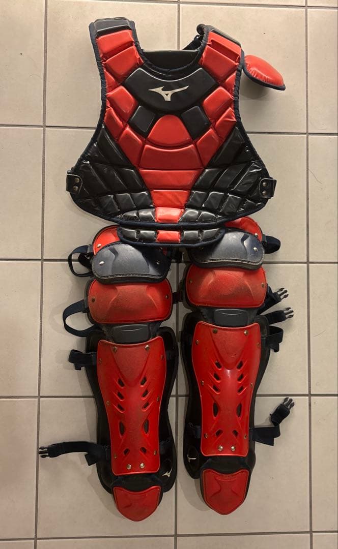 ミズノプロ　キャッチャー防具　革/ゴムソフト/硬式用