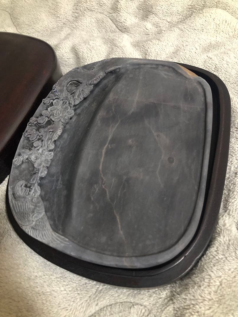 端溪硯 老坑 水巖 大西洞 金綫 エン脂 青花 石皮 書道用品 端渓硯