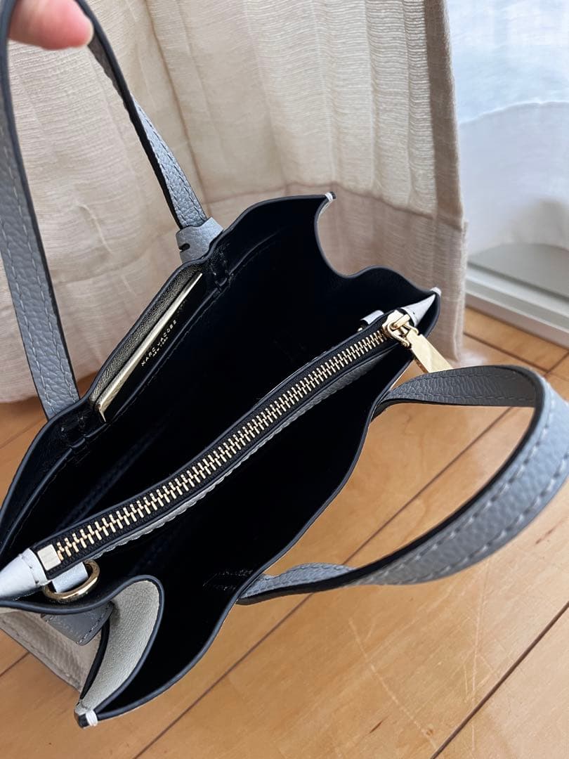 MARC JACOBS 本革 トートバッグ ホワイトオートミール×グレー 保存袋