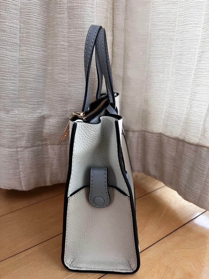 MARC JACOBS 本革 トートバッグ ホワイトオートミール×グレー 保存袋