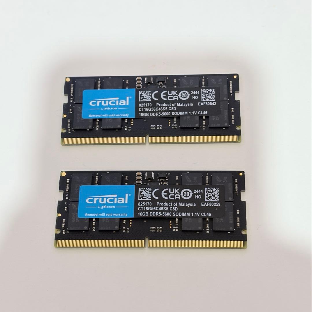 Crucial DDR5-5600 SODIMM 32GBメモリ(16GBx2)